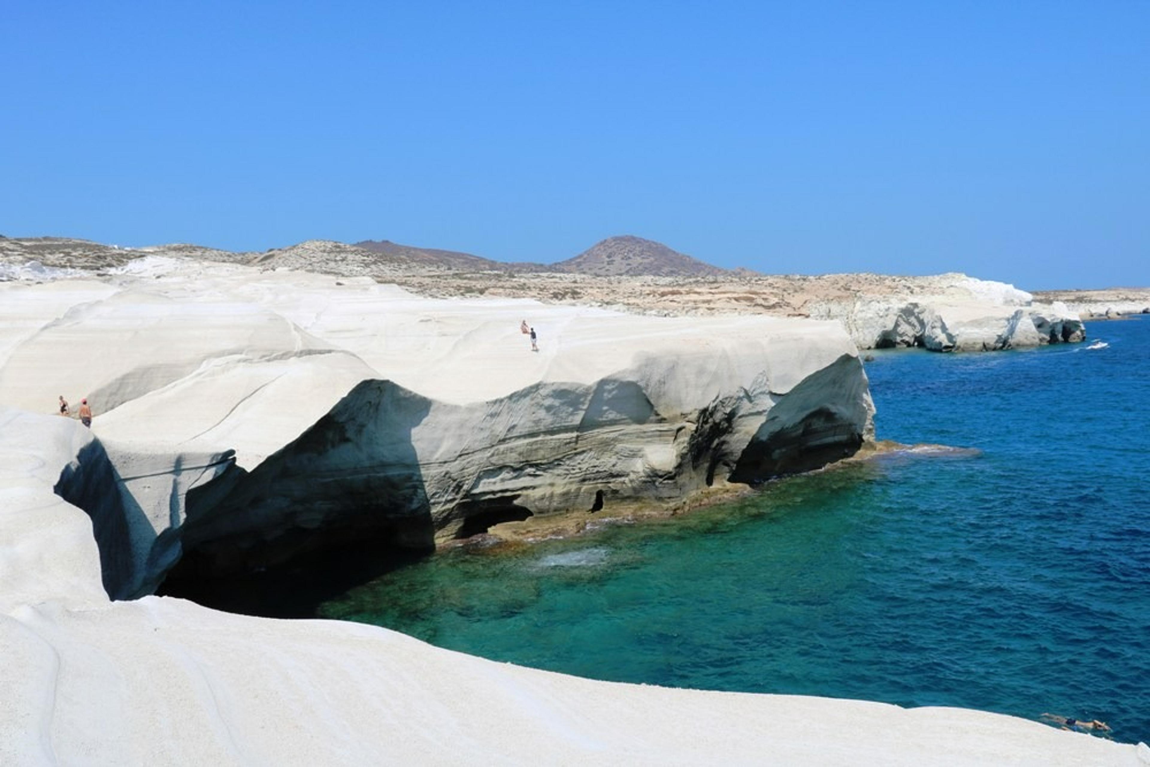 White cliffs against turquoise waters