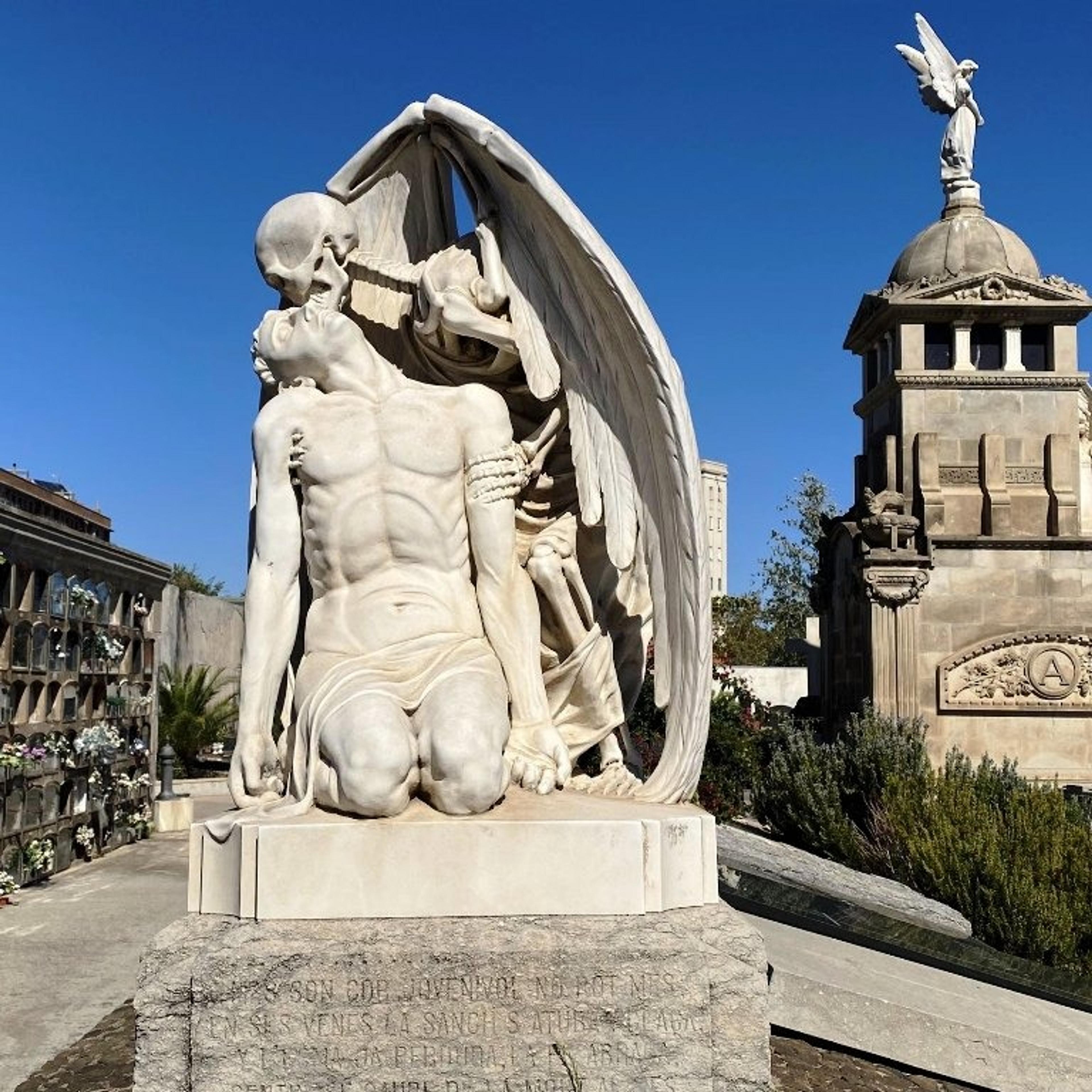 Statues in Barcelona's Poblenou Cemetery 