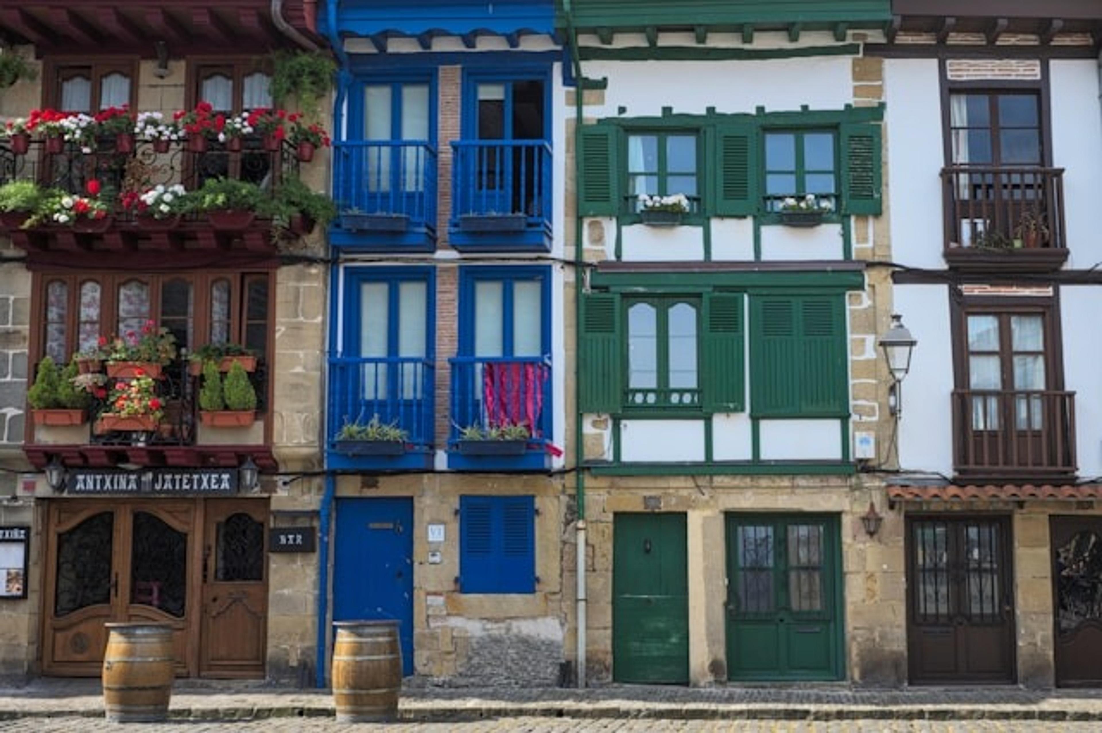 Colorful old Basque houses 